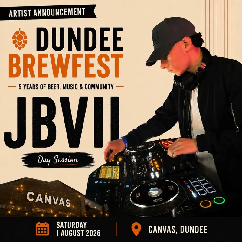 Dundee Brewfest artist announcement featuring JBVII